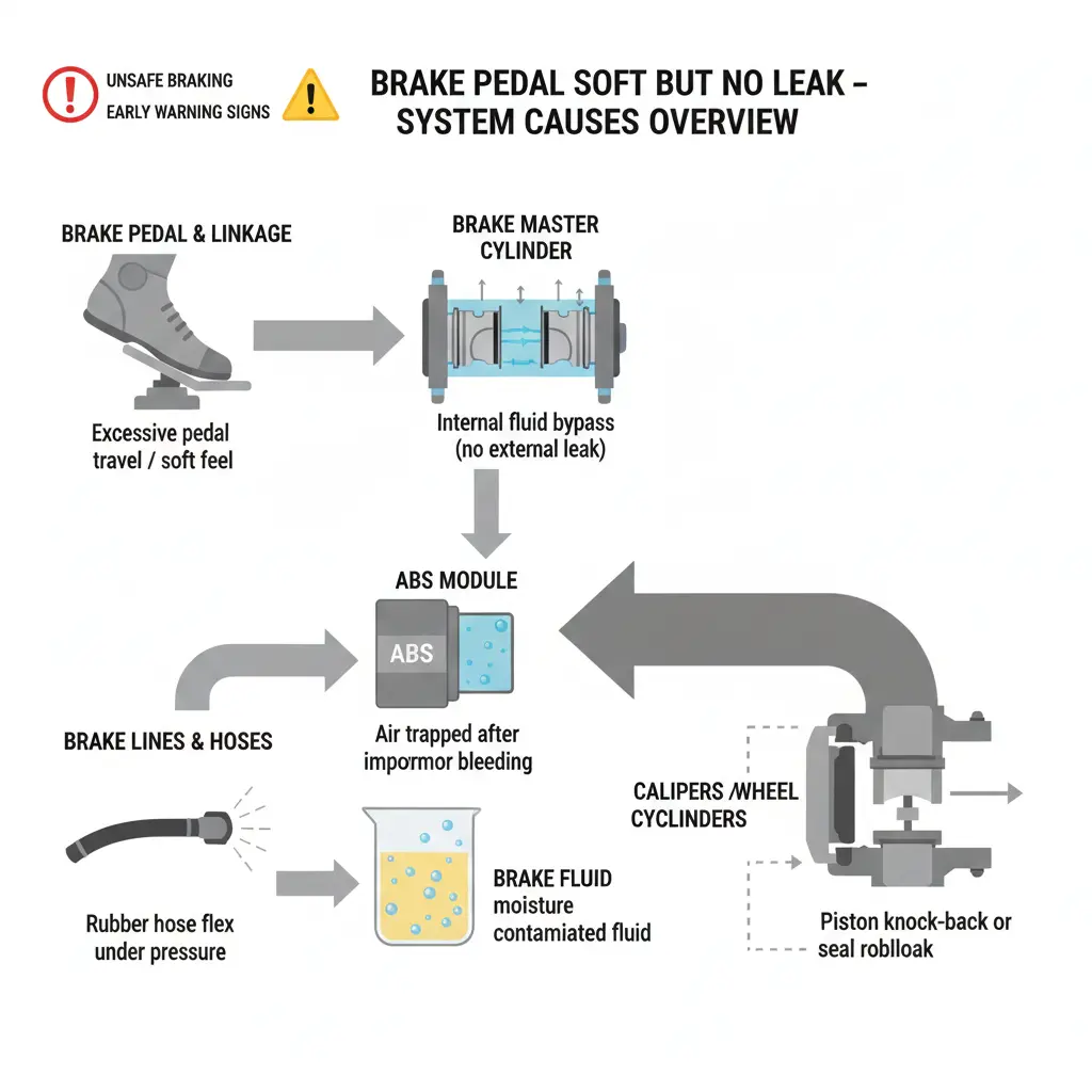 Brake Pedal Soft But No Leak