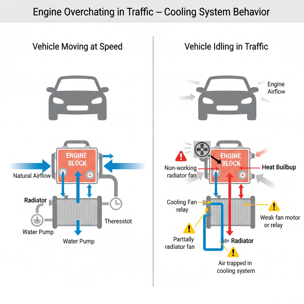 Engine Overheats Only in Traffic